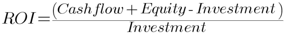 Formula for calculating ROI.